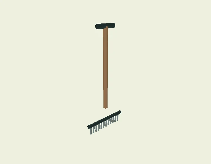 Original illustrative 3D model of Bed preparation rake