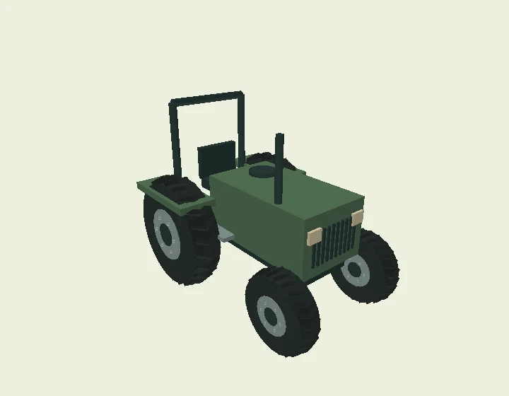 Original illustrative 3D model of Compact utility tractor