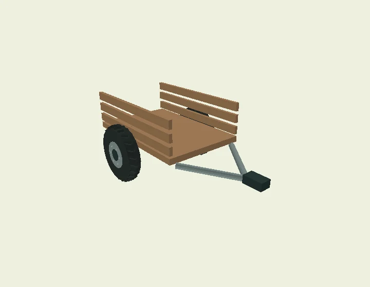 Original illustrative 3D model of Garden cart