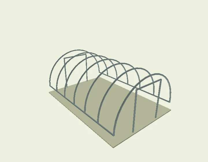 Original illustrative 3D model of High-tunnel structure