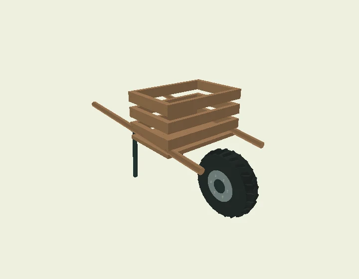 Original illustrative 3D model of Wheelbarrow
